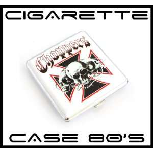  80s Regular Cigarette Case   White Cross Skull 