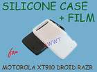 2x Silicone Soft Back Cover Case +LCD Film for Motorola Droid Razr 