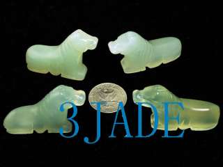 4pcs 2 Natural Xiu Jade/Serpentine Animal Figurines  