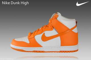 Nike Dunk High Schuhe Neu Gr.46 weiß orange Sneaker Leder 317982 113 