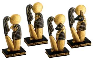Egyptian Sons of Horus Statue Figurine Set of 4 Figures  
