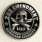 Biker Chopper Security USA Shotgun Skull Totenkopf Pin 