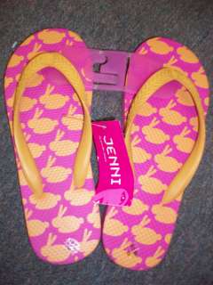 NWT Jenni Girls Pink Tangerine Cute Flip Flops Thongs Shoes Small 5 6 