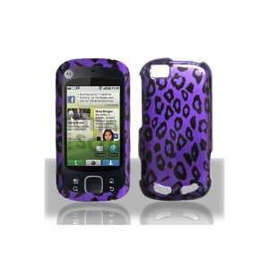 Motorola CLIQ 2 Graphic Case   Purple/Black Leopard (Free 