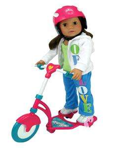Doll Sized Scooter & Helmet Fits American Girl &18doll  