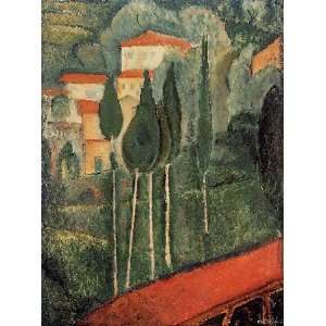   painting name Landscape Southern France, By Modigliani Amedeo Home