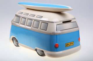   BULLI Samba T1 Spardose Money Box Bus Camper Van Nr.5 uni blau Keramik