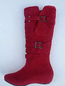 RED BOOTS SHOES YOUTH KIDS GIRLS SIZE 13 4  