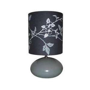   TABLE LAMP, STONE/BLUE RPINTED FABRIC SHADE, TYPE A 60W by Lite Source