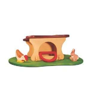 Wooden Rabbit Hutch : Toys & Games : 