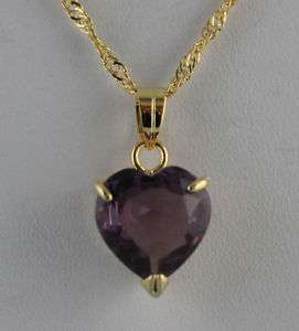 Heart Shaped 12X12 mm Solitaire Necklace Gold Plated  
