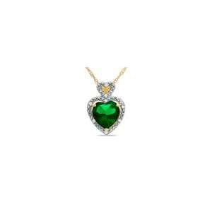 ZALES Heart Shaped Lab Created Emerald and Diamond Accent Heart Frame 