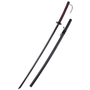  68inch Samurai Sword Black Carbon Steel Blade Cord Wrapped Katana 