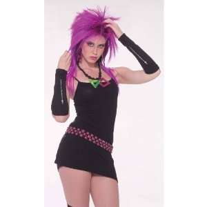    Black Zipper Glovelets Womens Punk Rock Gloves Toys & Games