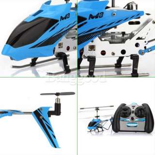 M3 Rechargeable Wireless Control 3.5CH R/C Mini Metal Helicopter Blue 