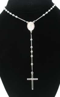 Sterling Silver Rosary 22 Catholic Religious 925  