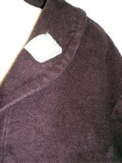 artsy BLUE FISH burgundy Flannel Cotton Hand Printed Coat Jacket L USA 