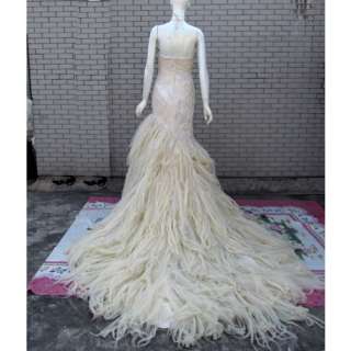 Old Hollywood 1970s Vintage Designer Ivory Mermaid Wedding Dress 