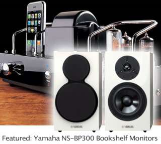 Yamaha NS BP300 Piano White Bookshelf Monitor Speakers  