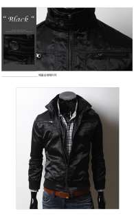   Casual Slim Fit WindBreaker Pocket Zipper Jacket BLACK SZ S,M  