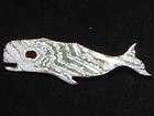 Vintage Hand Painted Enamel on Copper Figural WHALE Pin Brooch 2 3/4