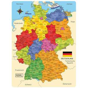 Lernspiel Deutschland Karte aus Holz mit Bundesländern Hautptstädte 