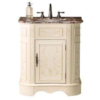 Morgan 30 in. W x 22 in. D Hand Painted Vanity in Antique White with 