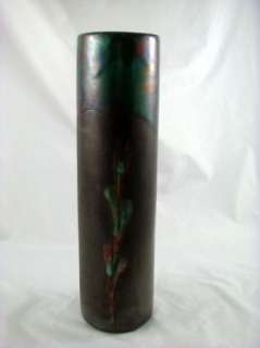 Vintage Mid Century Tony Evans Tall Textured Modern Raku Vase Signed 