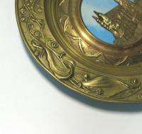 VINTAGE DOUBLE BRASS DECO CATHEDRAL WALL PLATE  