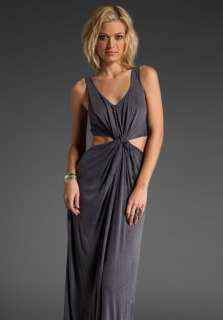 SHAKUHACHI Twisted Middle Maxi Dress in Ice Wash Charcoal at Revolve 