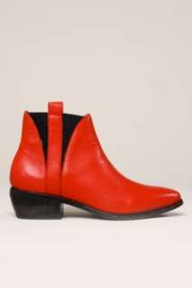 PENCEY RINGO BOOTS Red Leather Winklepicker Ankle Mod Dolce Vita New 
