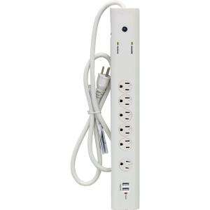 GE 6 Outlet Surge Strip With USB, 4 Ft. Cord 14763  