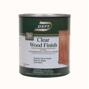 Deft, Inc. Clear Wood Finish Gloss Quart Waterborne Acrylic 10704 at 