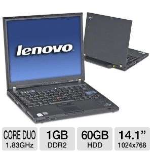 Lenovo ThinkPad T60 Notebook PC – Intel Core Duo 1.83GHz, 1GB DDR2 