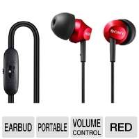 Sony MDREX58V/RED In Ear Headphones   In Line Volume Control, Red