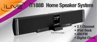 iLive IT188B Home Speaker System   2.1 Channel, iPod Dock Item#  G55 