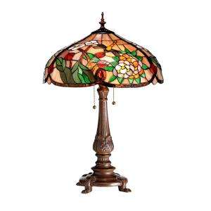 Home Decorators Collection Bouquet Tiffany Style Red/Purple Table Lamp 
