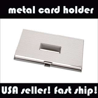 New Silver Mens Business ID Credit Card Case Holder Wallet Purse Metal 