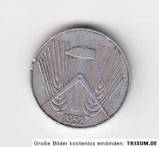 DDR GDR Germany 5 Pfennig 1952 E (Al) SS  