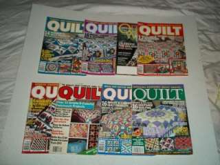 VINTAGE LOT T~8 QUILT MAGAZINES~ALL DIFFERENT~EXCELL COND~QUILTER 