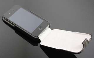 Leder Tasche für Apple iPhone 4 Carbon Case Etui Hülle  