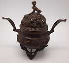 oriental chinese bronze incense burner monkey on lid location united 