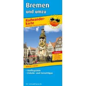Radwanderkarte Bremen und umzu: 1:100000. Mit Ausflugszielen, Einkehr 