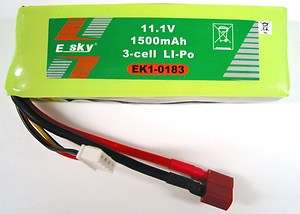 Original Esky Li Po Battery Pack 11.1 Volt 1500 mAh 15C Discharge EK1 