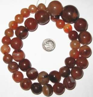 LARGE OLD STRAND CARNELIAN AGATE AFRICA~TRADE BEADS  