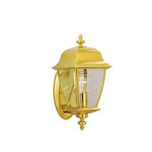 Hampton Bay Wall Mount Outdoor Polished Brass Lantern HD121801 at The 