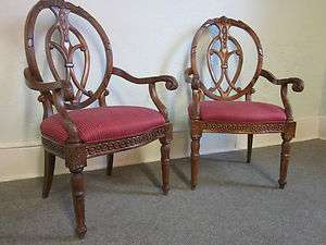 Kincaid Furniture Co Pair French Style Carved Armchairs  