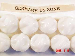 Vintage West German   White Baroque Glass Beads   15mm  
