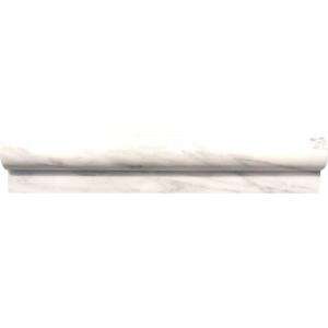 MS International2 In. x 12 In. Greecian White Marble Rail Molding Wall 