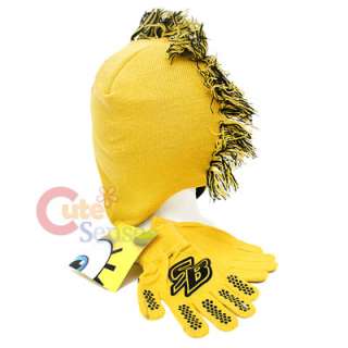 Nick Jr Spongebob Gloves Lapland Beanie Hat Set :Mohawk Knitted Magic 